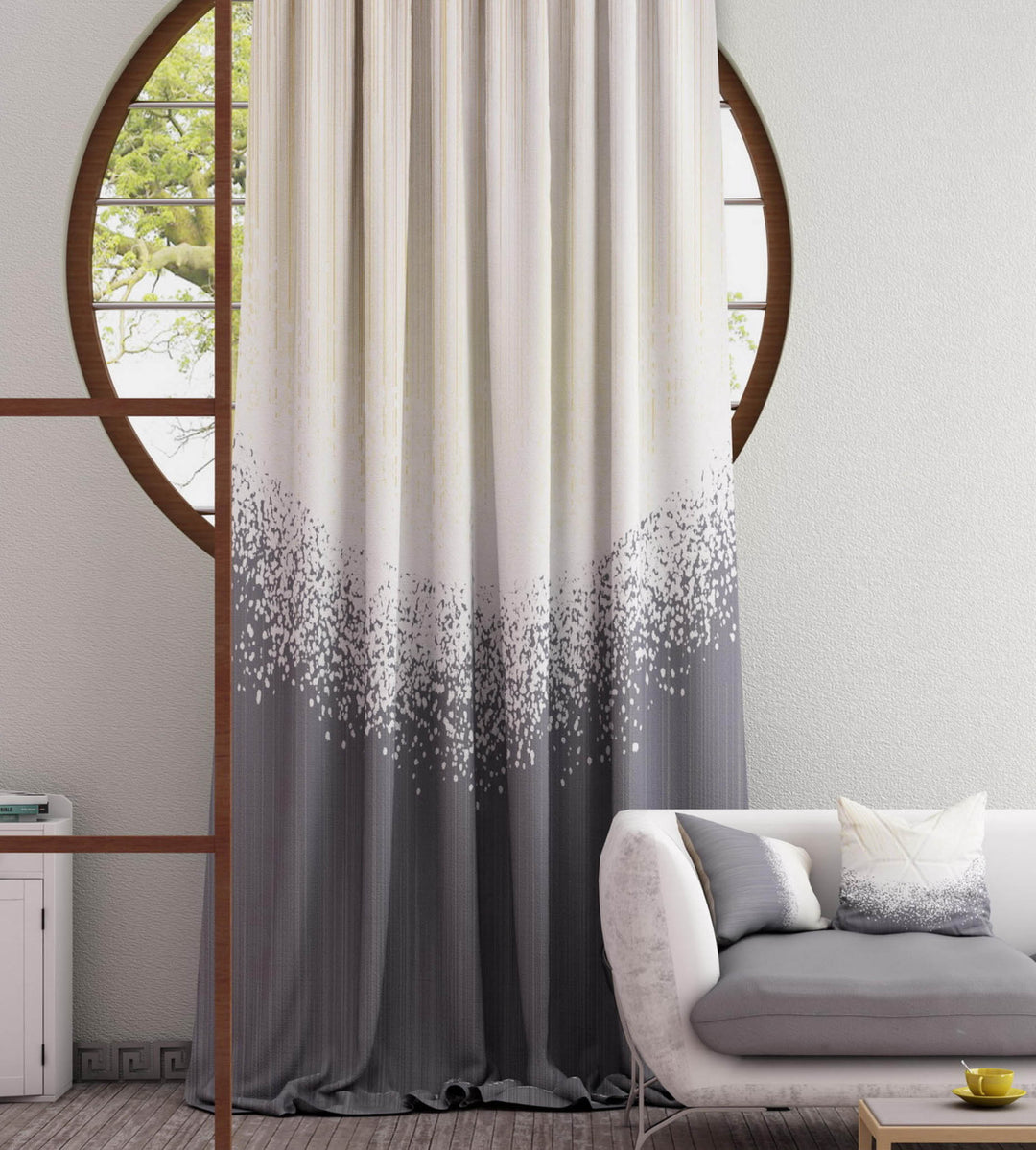 Grey Bokeh Effect Curtain