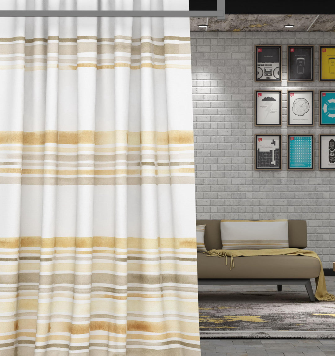 Baroque Stripe Yellow Curtain