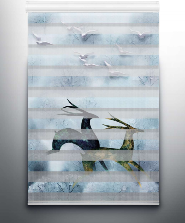 Deer and Birds Digital Blinds