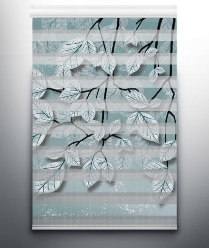 Frozen Leaves Digital Blinds
