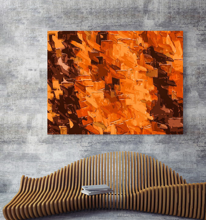 Orange Strokes Canvas Wall Art