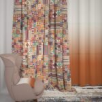 Customize Vibrant Mosaic Curtain