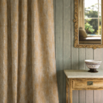 Golden Ochre Mottled Velvet Blackout Curtain