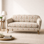 The Arbour Floral Loveseat in Sage & Terracotta