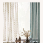 Lattice Lace & Teal Duo Sheer Curtain